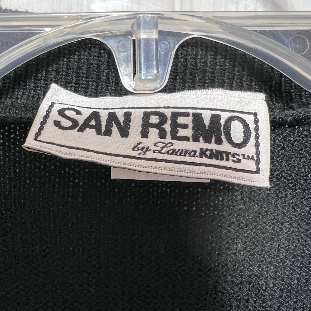 San Reno by Laura Knits Vintage Black Cardigan Sweater  size Large - Picture 4 of 8